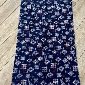 JAPANESE KASURI TSUMUGI PATCHWORK KIMONO FABRIC - INDIGO BLUE- 23" X 41"